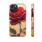 Floral Phone Case with Red Rose Design, Tough Phone Cover, Flower Print, Gift for Her, Stylish Accessory, Floral Aesthetic