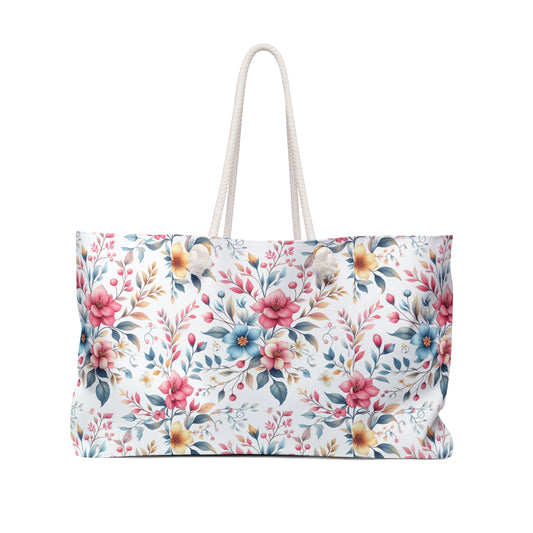 Floral Weekender Bag | Travel Tote for Beach, Gym, Weekend Getaways, Gifts for Her, Stylish Storage