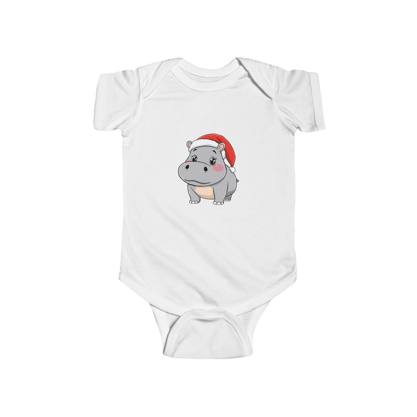 Christmas Hippo Baby Bodysuit, Cute Infant Outfit, Holiday Gift for Newborns, Adorable Baby Clothes, Santa Hippo Design