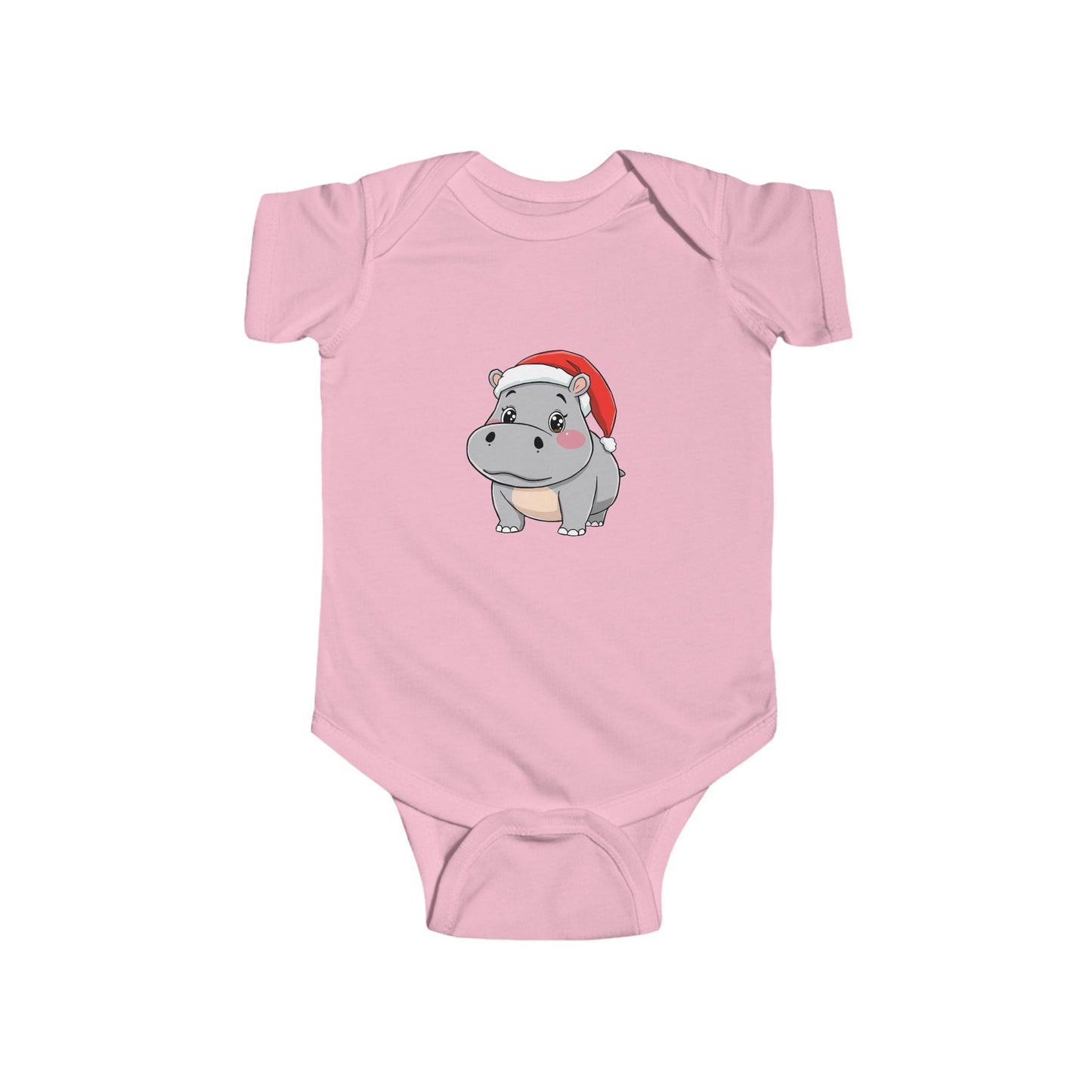 Christmas Hippo Baby Bodysuit, Cute Infant Outfit, Holiday Gift for Newborns, Adorable Baby Clothes, Santa Hippo Design