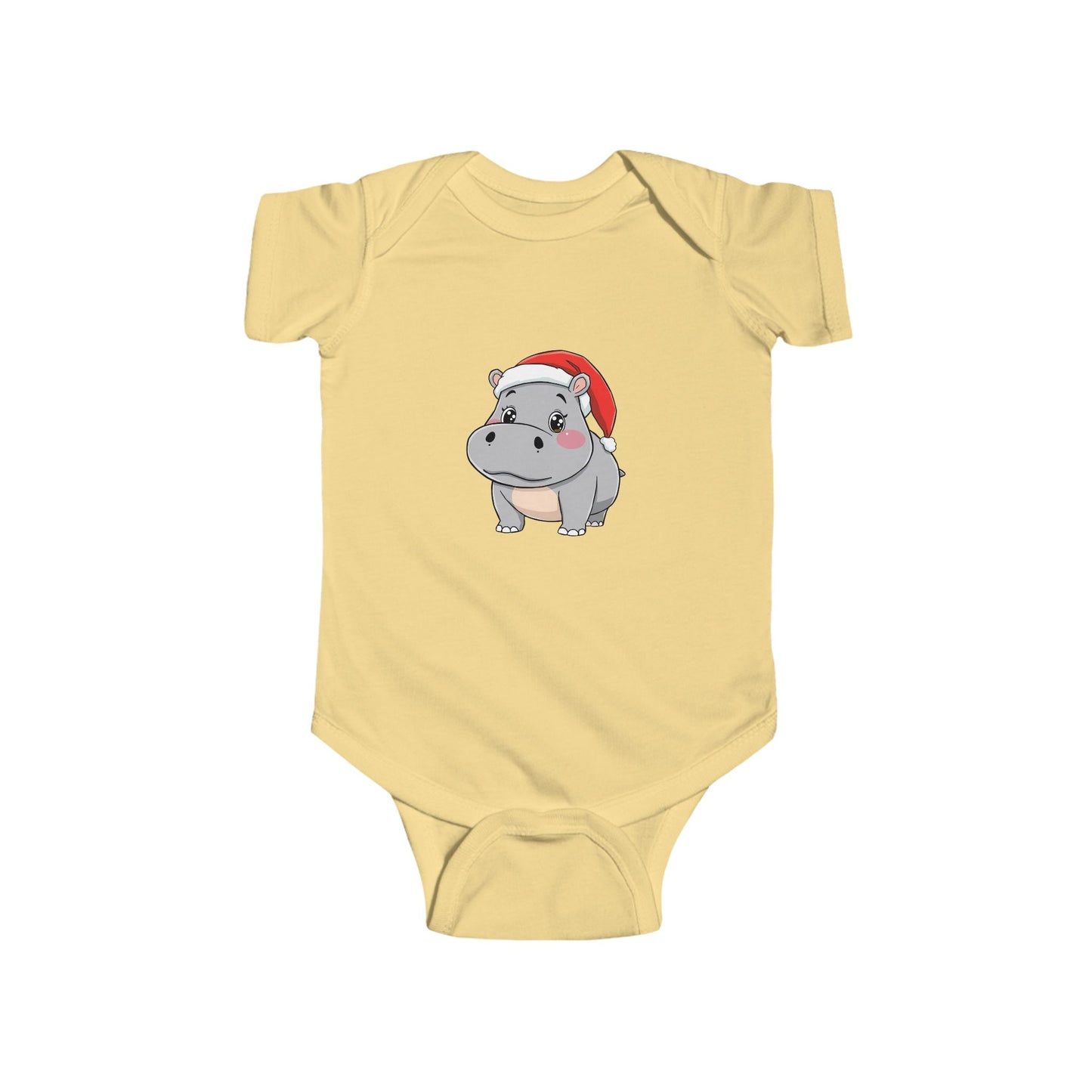 Christmas Hippo Baby Bodysuit, Cute Infant Outfit, Holiday Gift for Newborns, Adorable Baby Clothes, Santa Hippo Design