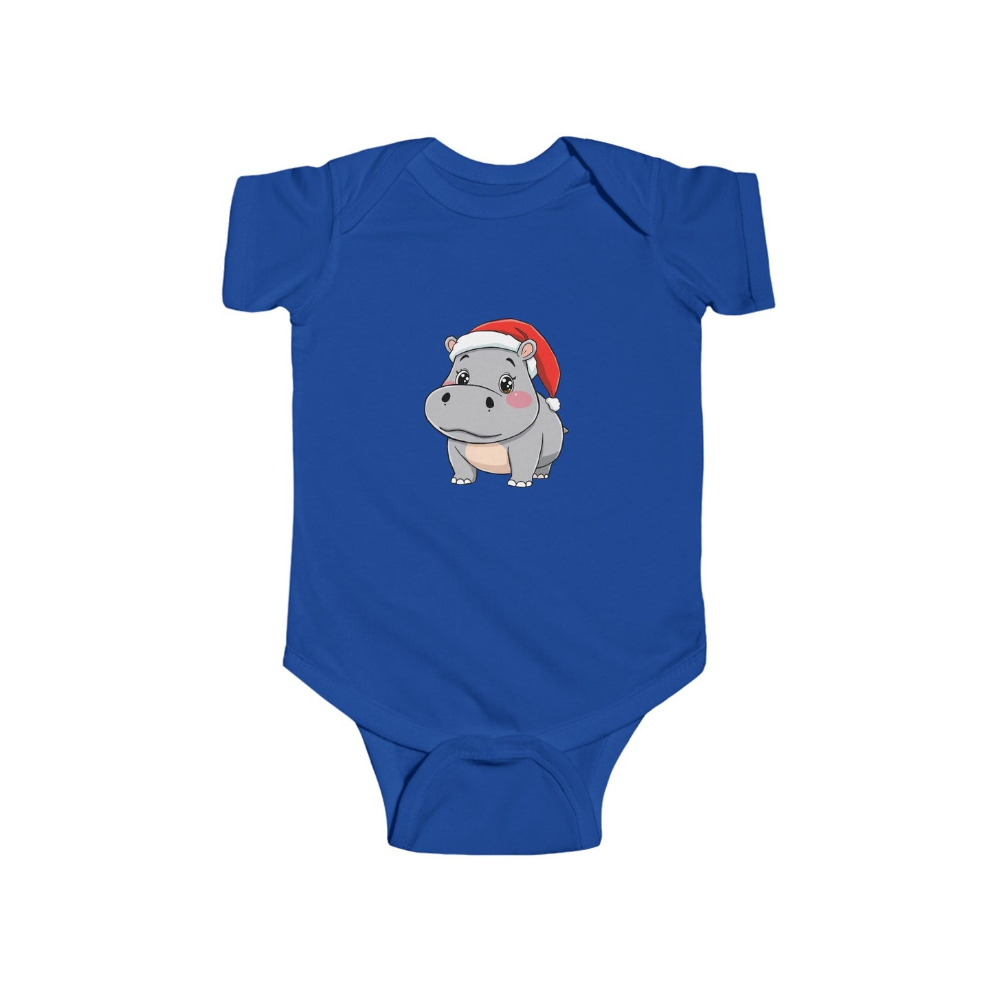 Christmas Hippo Baby Bodysuit, Cute Infant Outfit, Holiday Gift for Newborns, Adorable Baby Clothes, Santa Hippo Design