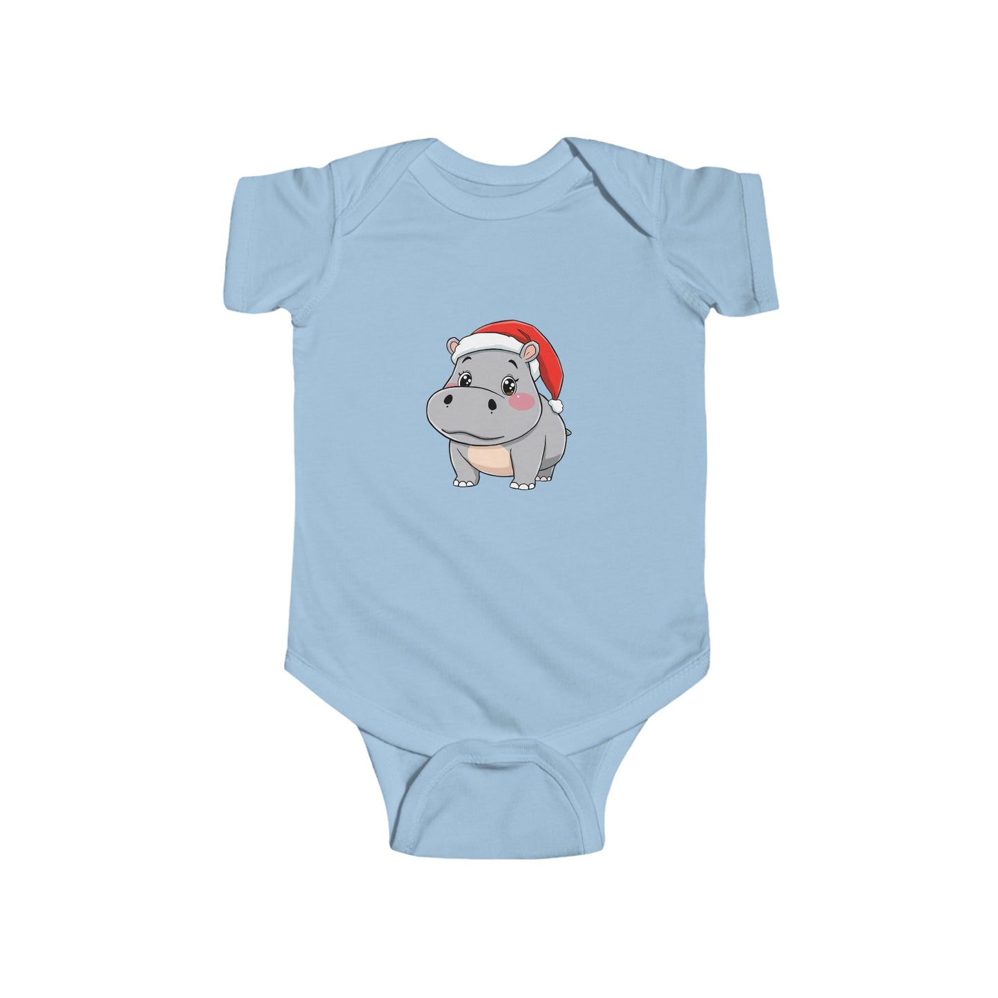Christmas Hippo Baby Bodysuit, Cute Infant Outfit, Holiday Gift for Newborns, Adorable Baby Clothes, Santa Hippo Design