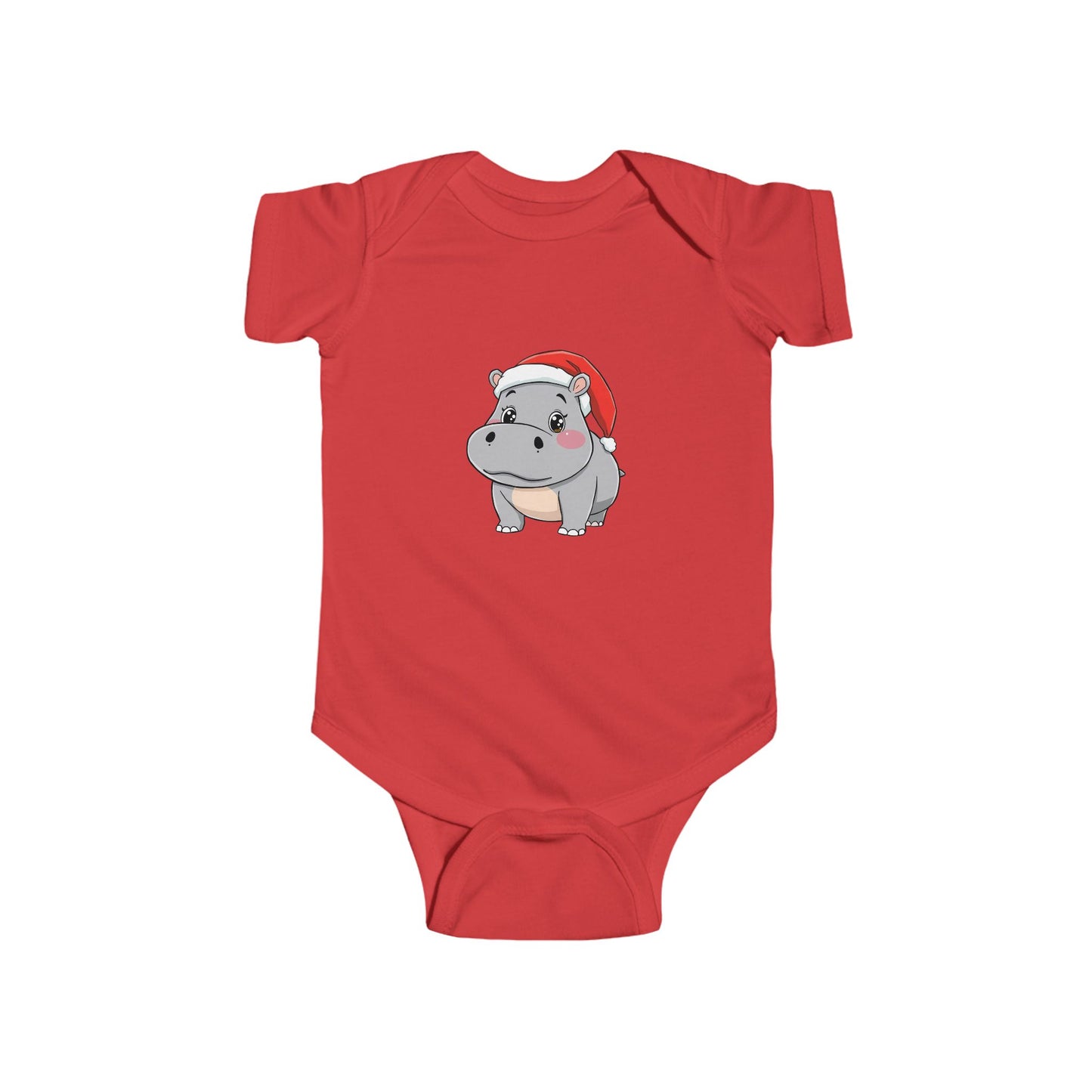 Christmas Hippo Baby Bodysuit, Cute Infant Outfit, Holiday Gift for Newborns, Adorable Baby Clothes, Santa Hippo Design