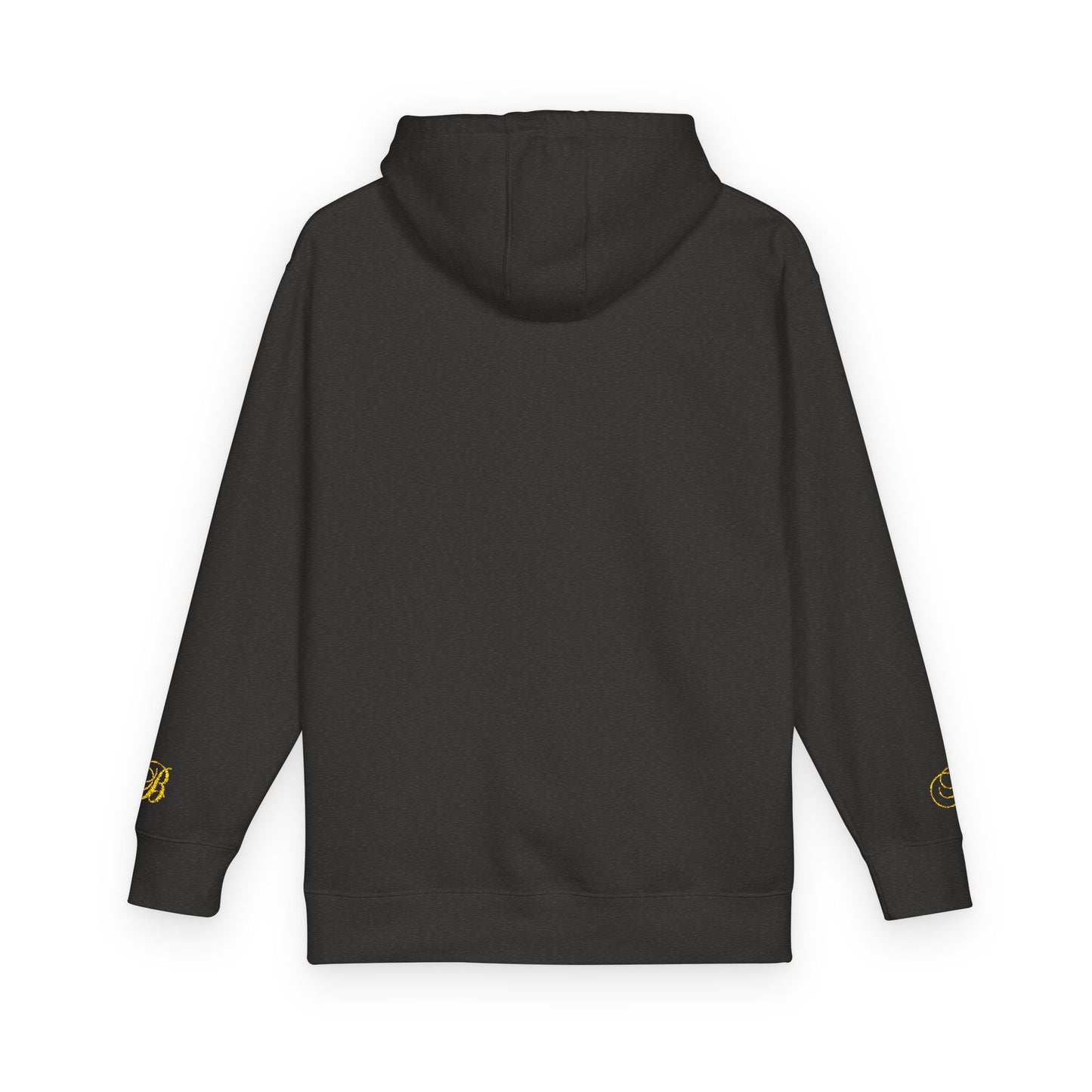 Coral Gold Floral Initial Hoodie — Monogram 'B' Casual Pullover