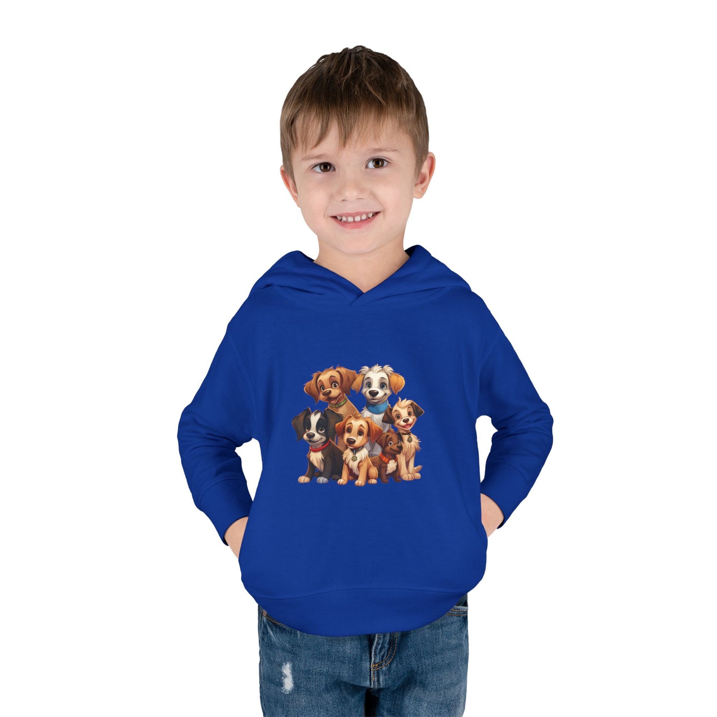 Adorable Puppy Print Toddler Hoodie, Cute Kids Fleece Pullover, Dog Lover Gift, Warm Hoodie for Boys & Girls, Pet Themed Clothes