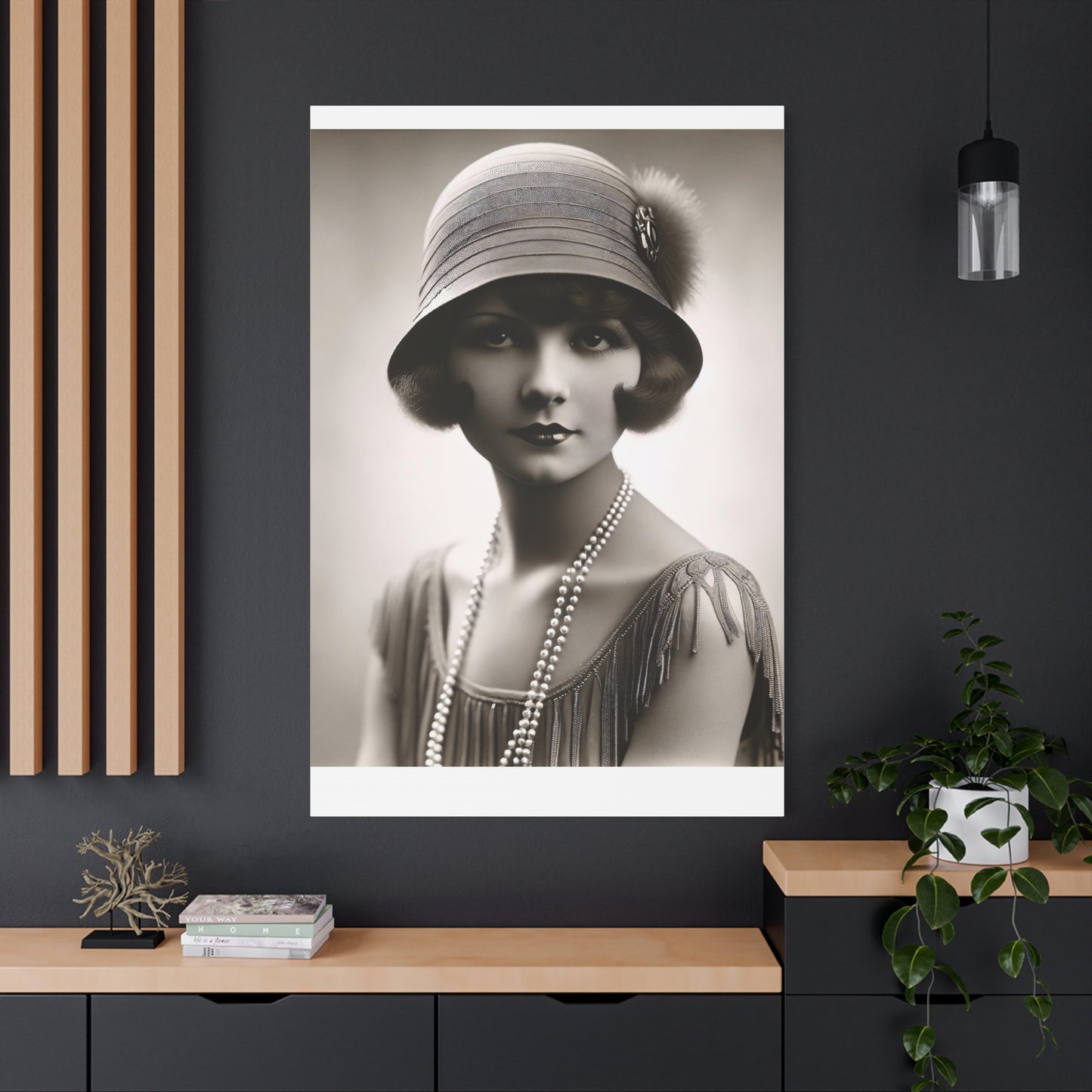 Vintage 1920s Flapper Portrait Canvas