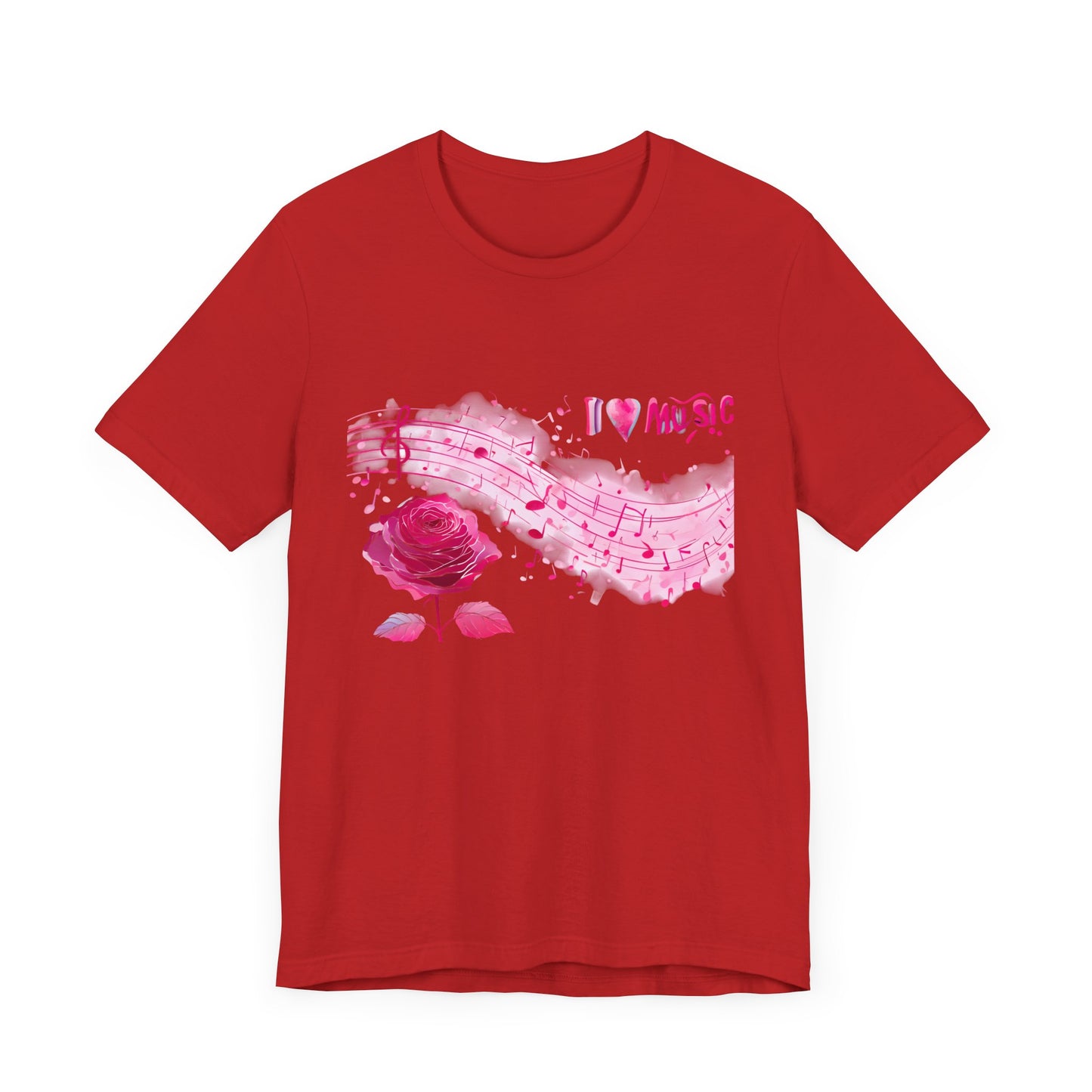 I Love Music Tee, Music Lover Shirt, Floral Music Notes Top