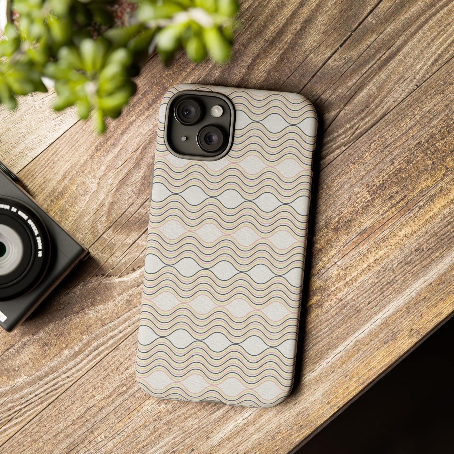 Stylish Phone Case for Tough Protection, Wavy Design, Chic Accessory, Gift for Her, Trendy Tech, Holiday Gift Idea