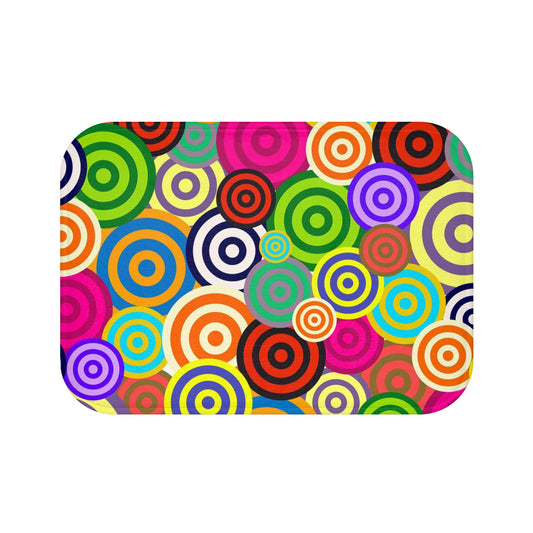 Colorful Circle Bath Mat, Vibrant Bathroom Decor, Fun Home Accents