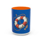 Lifesaver Accent Coffee Mug - Nautical Gift, Beach Decor, Sailor's Coffee Cup, Ocean Lover Mug, Summer Vibes
