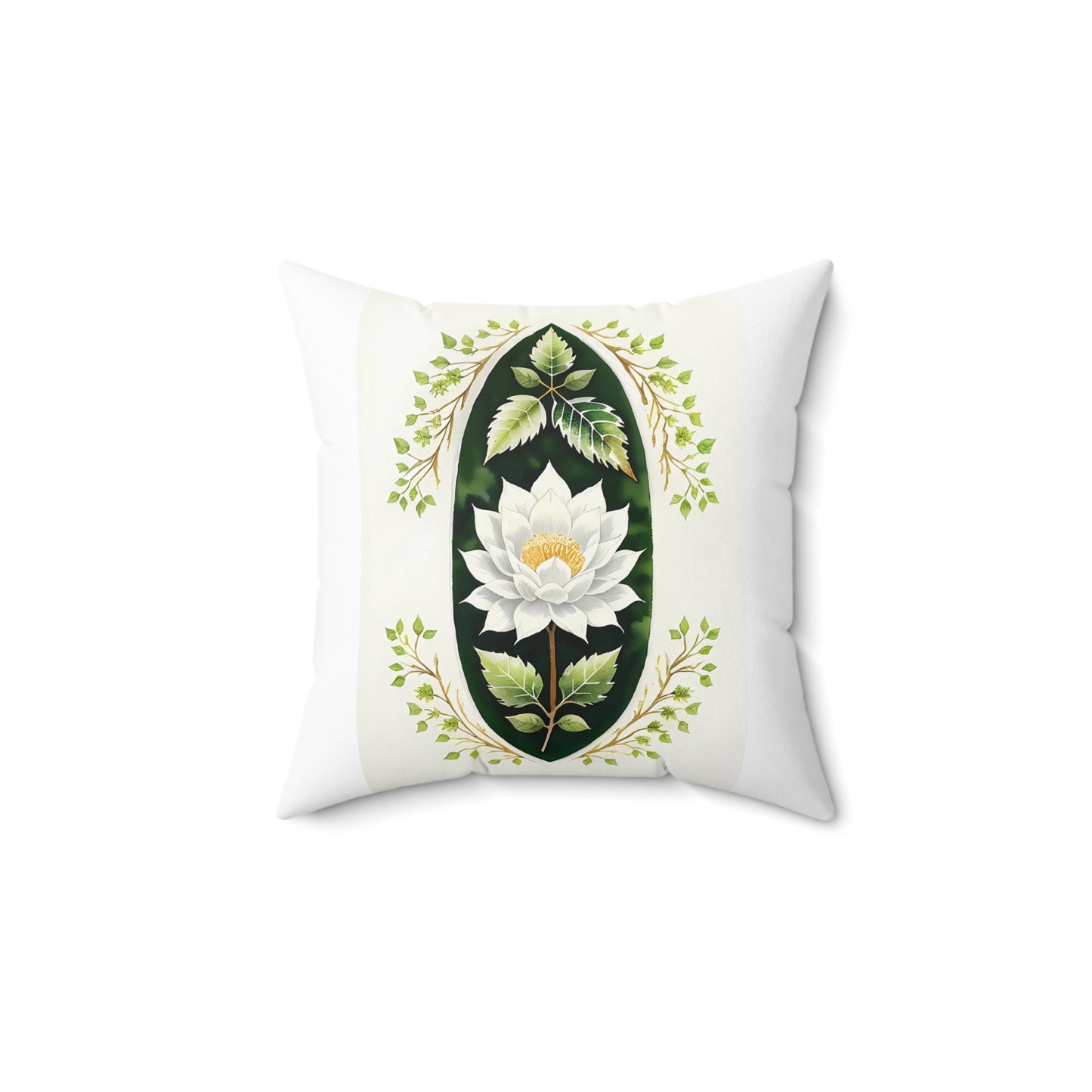 Botanical Lotus Throw Pillow, Home Decor, Floral Cushion, Nature Inspired Decoration, Gift for Plant Lovers