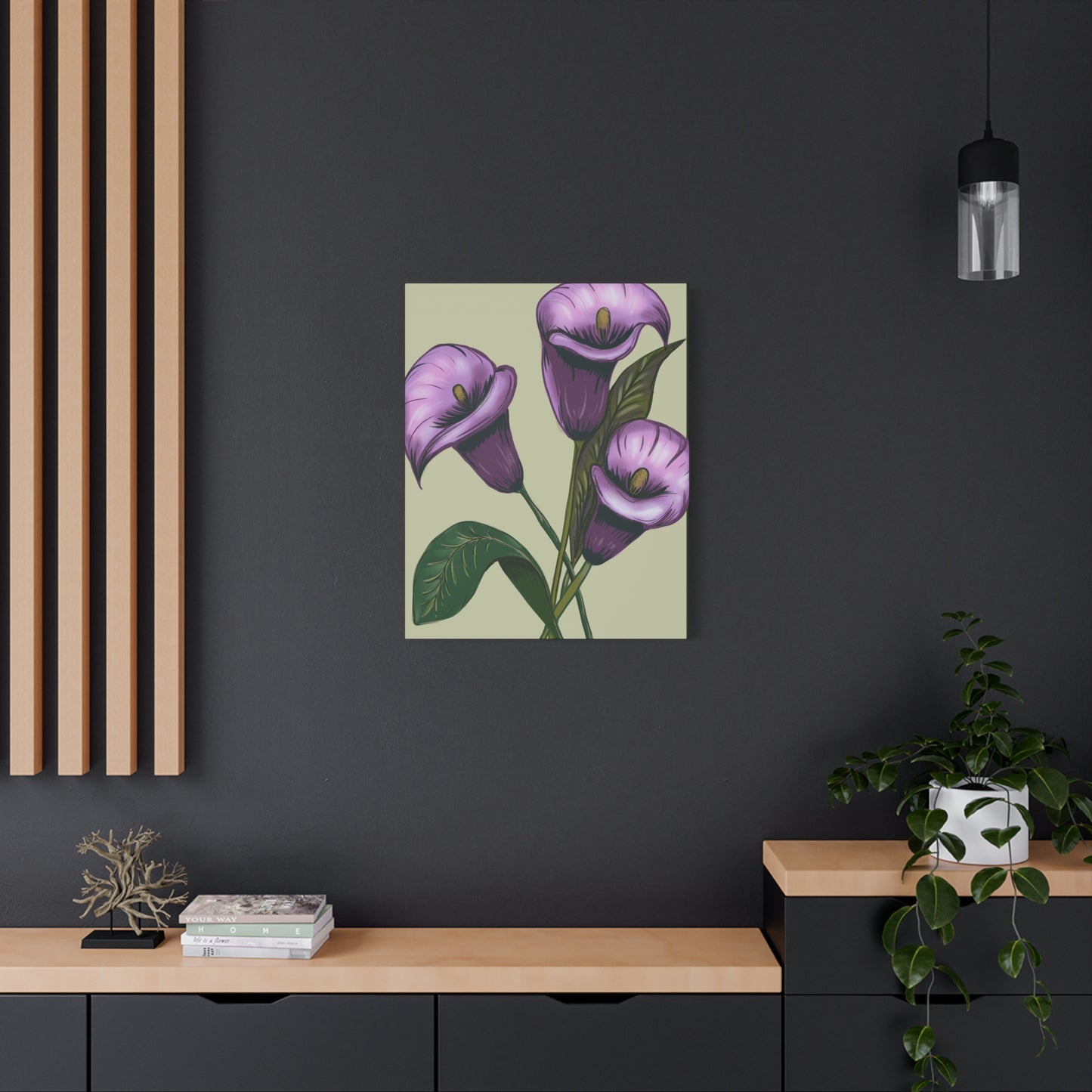 Copy of Matte Canvas, Stretched, 1.25" Purple Flowers
