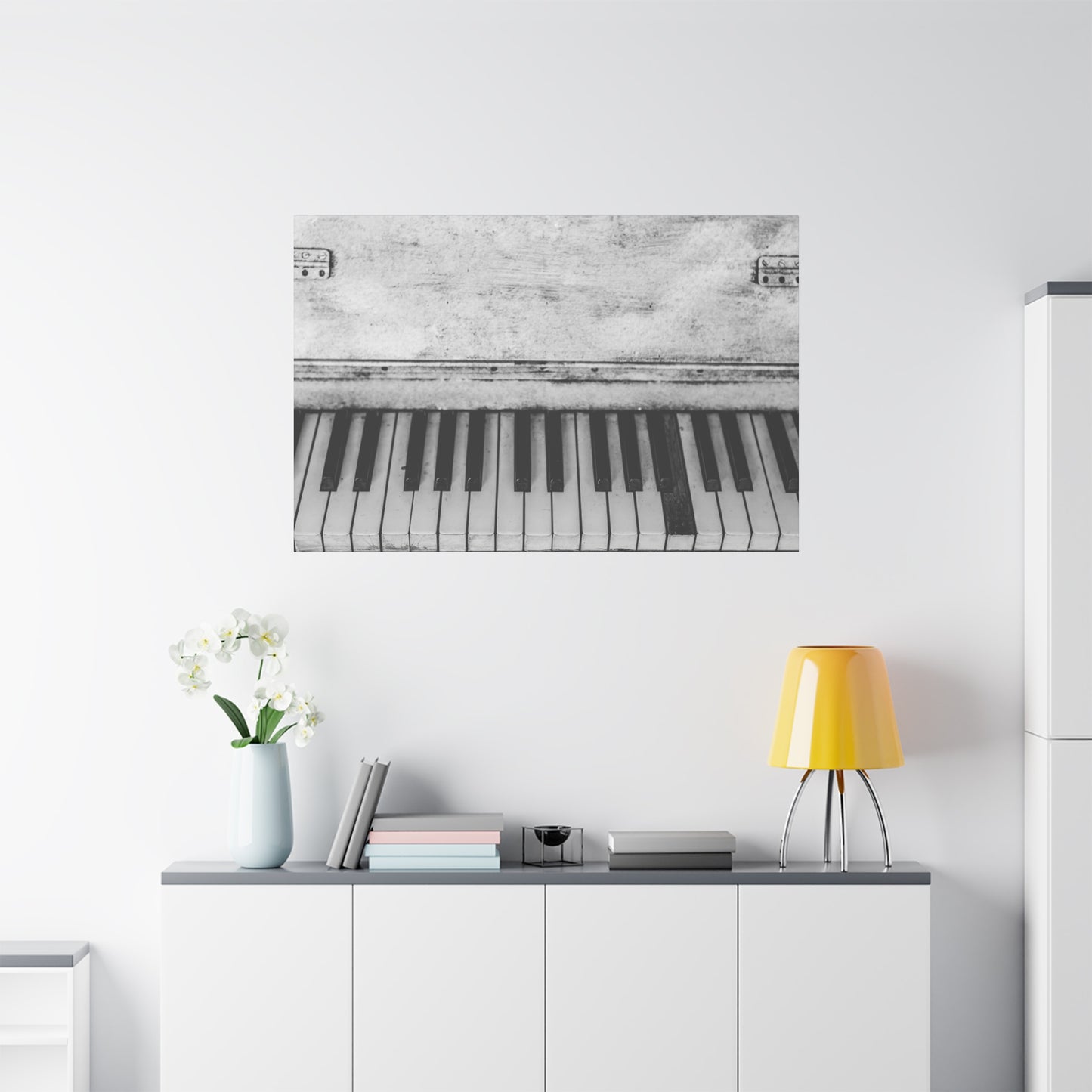 Vintage Piano Keys Matte Canvas Print