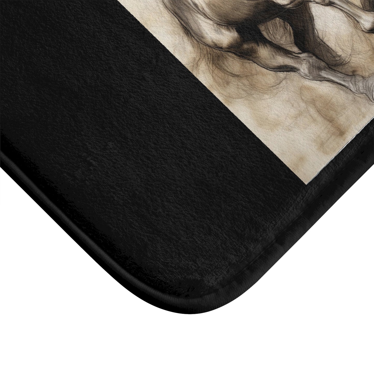 Elegant Horse Art Bath Mat, Equestrian Decor, Bathroom Accessory, Horse Lover Gift, Animal-Themed Bath Decor, Home and Garden