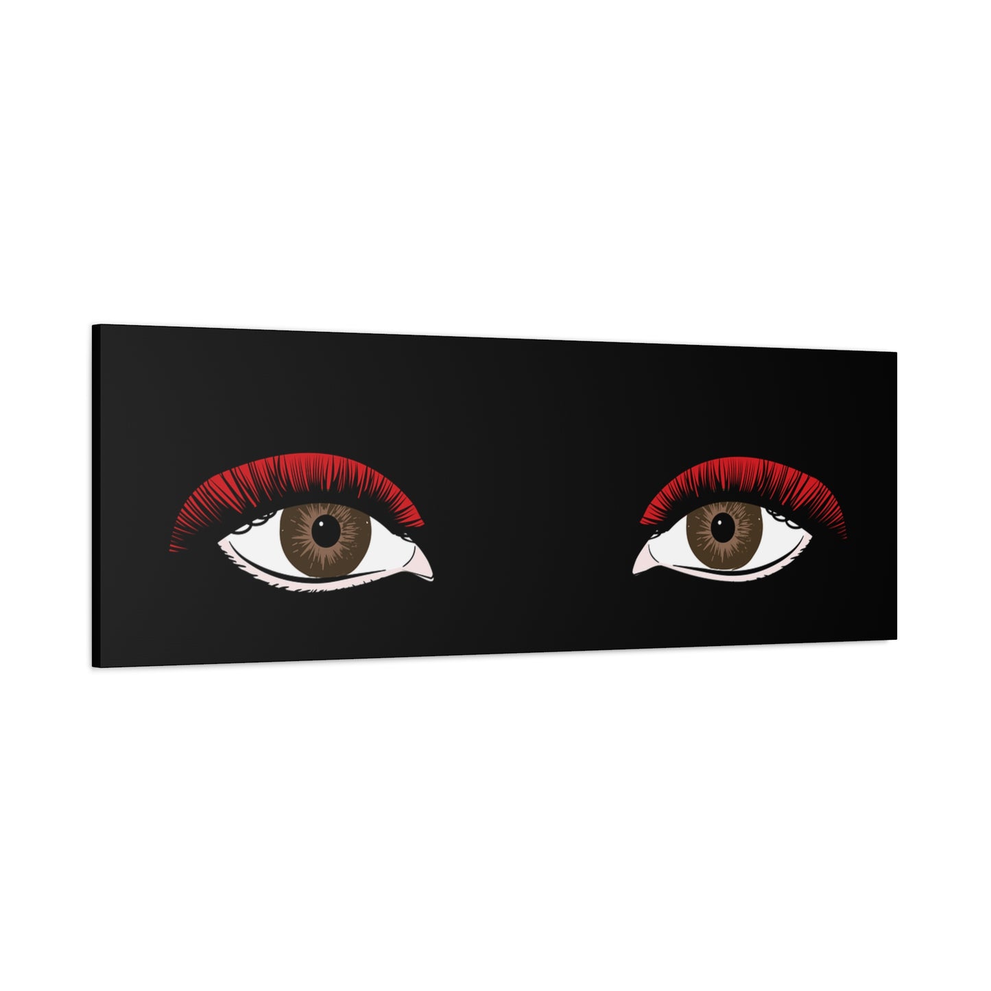 Red Lashes Wall Art Canvas — Glam Eyes Makeup Decor