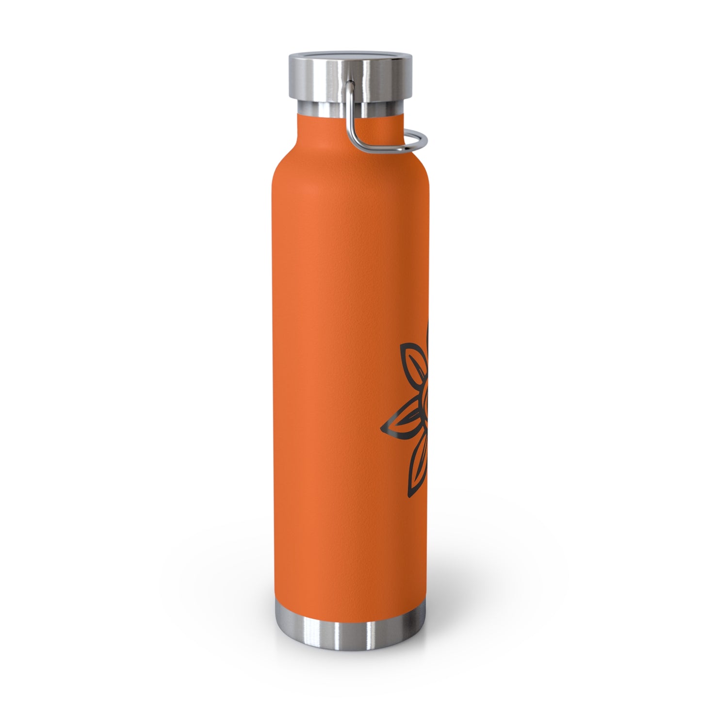 Flower Design Copper Insulated Water Bottle, Eco-Friendly Drink Flask, Vacation Travel Mug, Gift for Plant Lovers, Outdoor Hydration Bottle