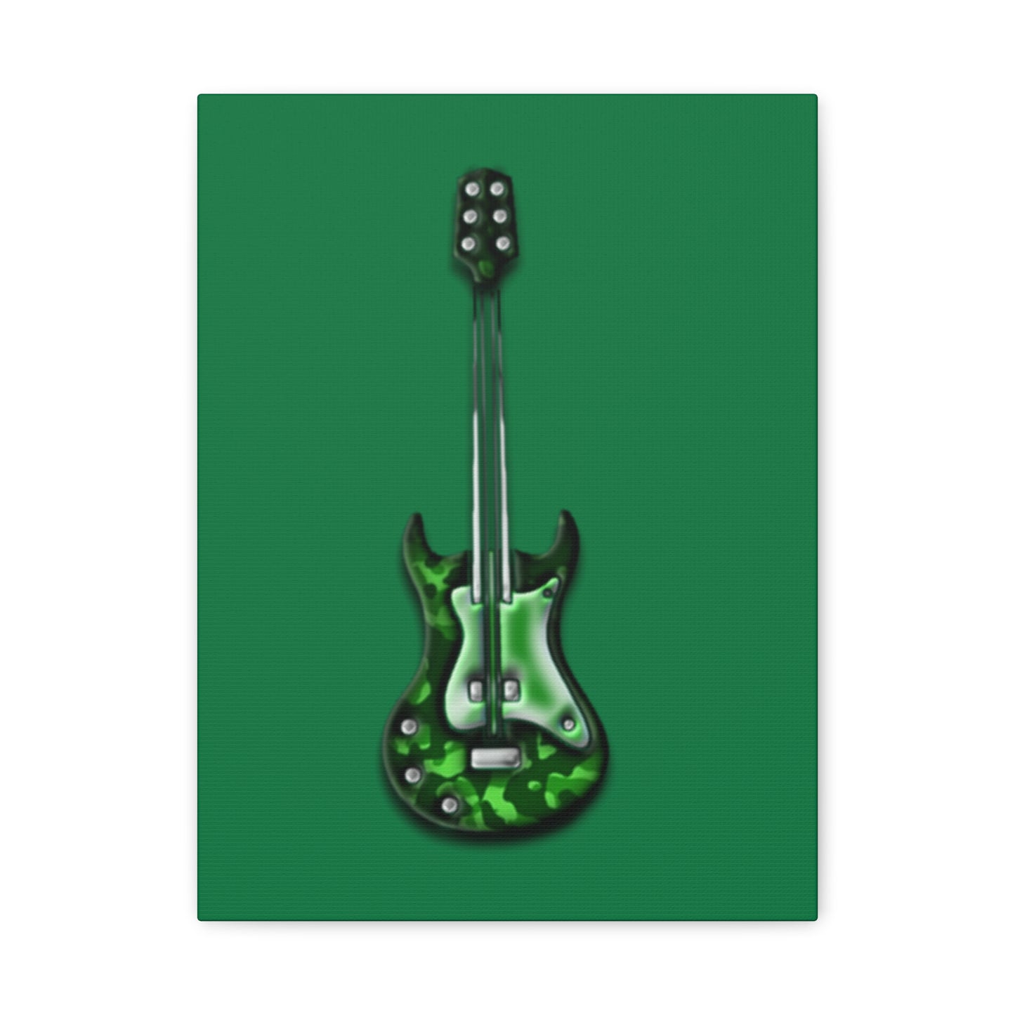 Green Electric Guitar Canvas Art, Music Wall Decor, Rock n Roll Gift, Guitar Lover's Art, Stretched Green Canvas, Home Theater Decor