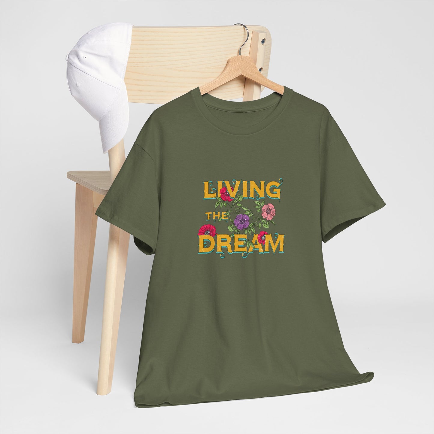 Living the Dream Floral Tee, Unisex Cotton T-Shirt, Inspirational Gift, Casual Everyday Wear, Flower Graphic Shirt, Summer Wardrobe [...]