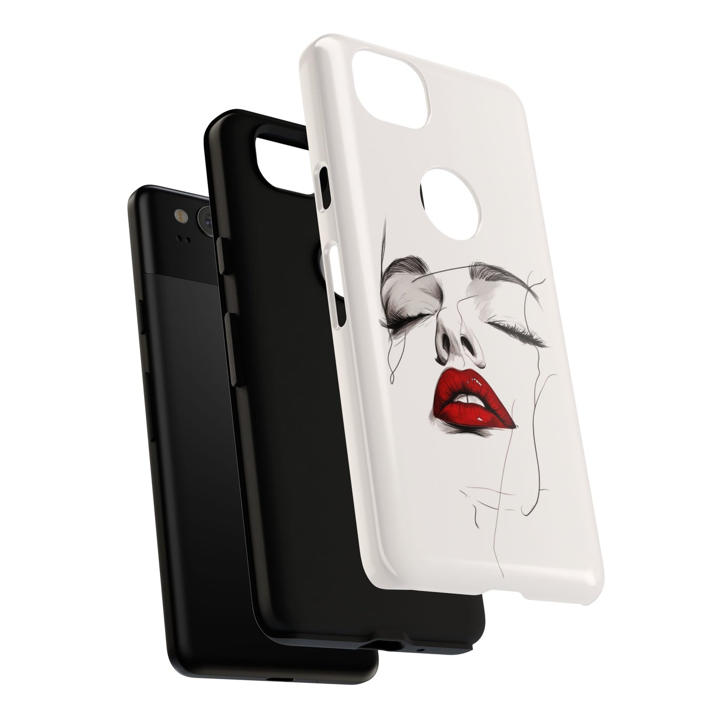 Stylish Phone Case with Artistic Lip Design, Femme Tech Accessory, Trendy Device Cover, Gift for Her, Unique Phone Accessories