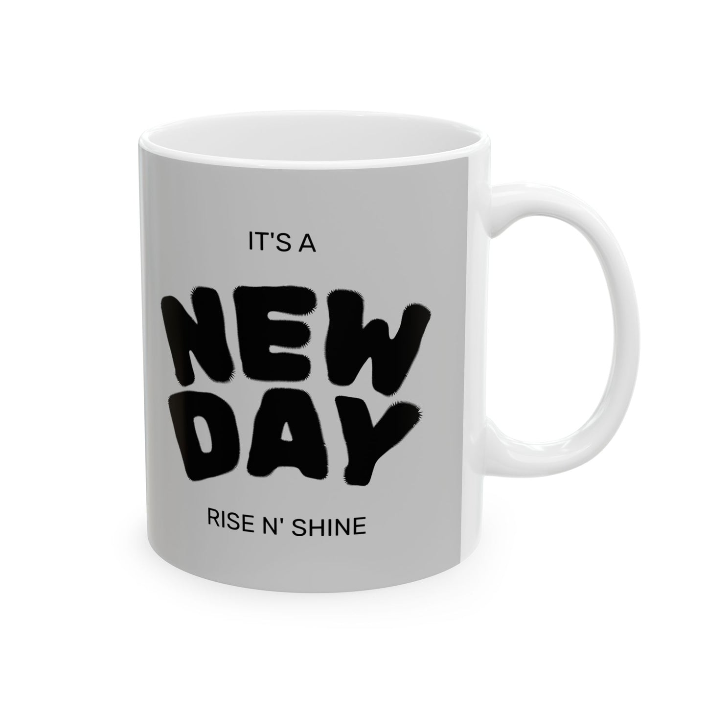 Inspirational Ceramic Mug - "New Day" Theme, Motivational Gift, Coffee Lover, Kitchen Decor, Wellness