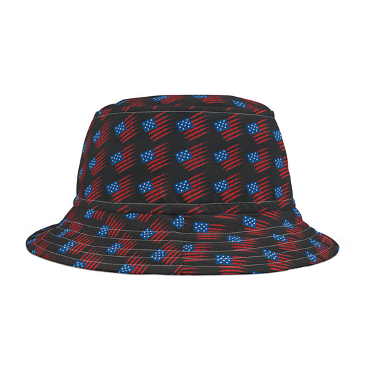 Patriotic Patterned Bucket Hat, Trendy Summer Hat, Independence Day Accessory, Outdoor Sun Protection, Festival Fashion Statement