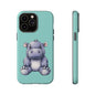 Cute Hippo Phone Case, Tough Phone Cover, Fun Animal Case, Gift for Kids, Cute Decor, Birthday Present