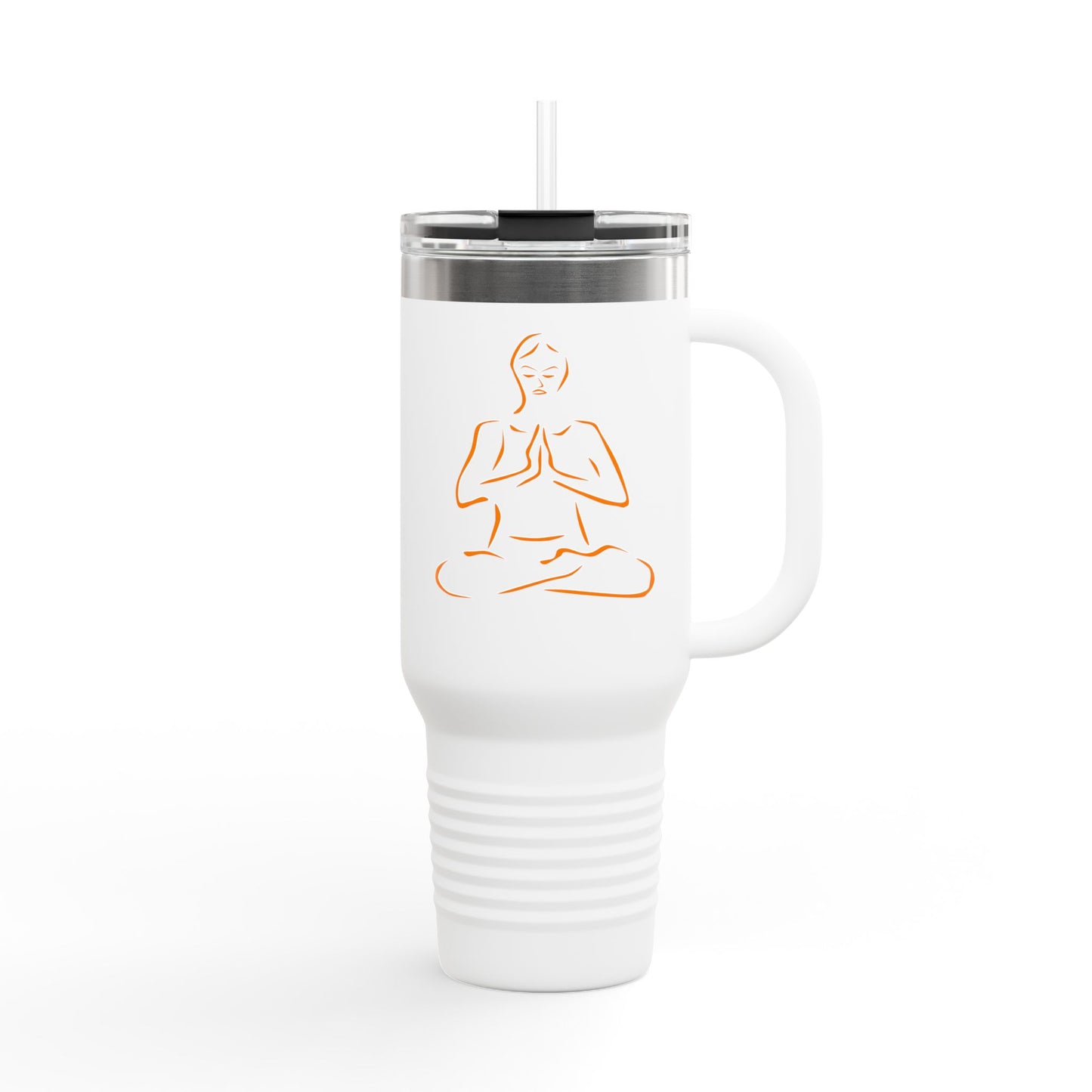 Mindful Travel Mug, Zen Coffee Cup, 40oz Insulated Flask, Inspirational Drinkware, Yoga Gift, Eco-Friendly Travel Tumbler
