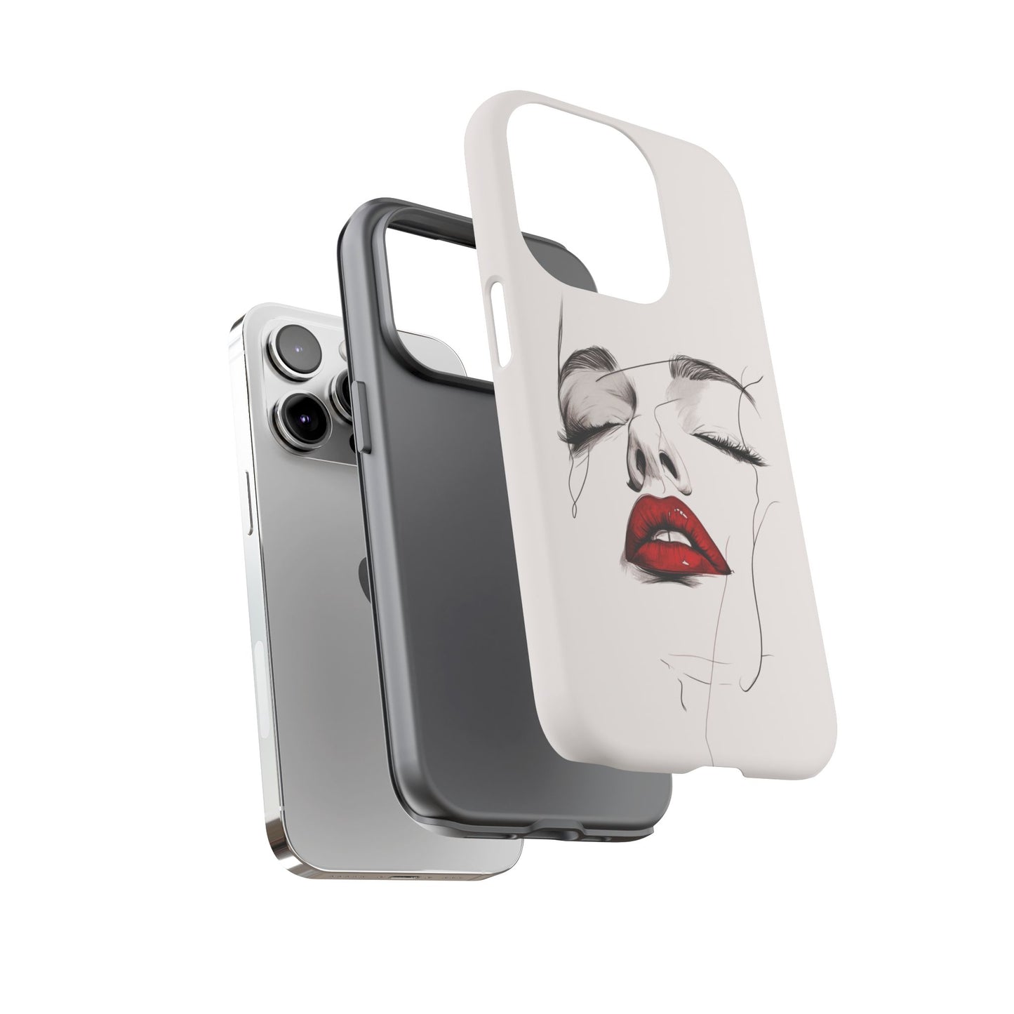 Stylish Phone Case with Artistic Lip Design, Femme Tech Accessory, Trendy Device Cover, Gift for Her, Unique Phone Accessories