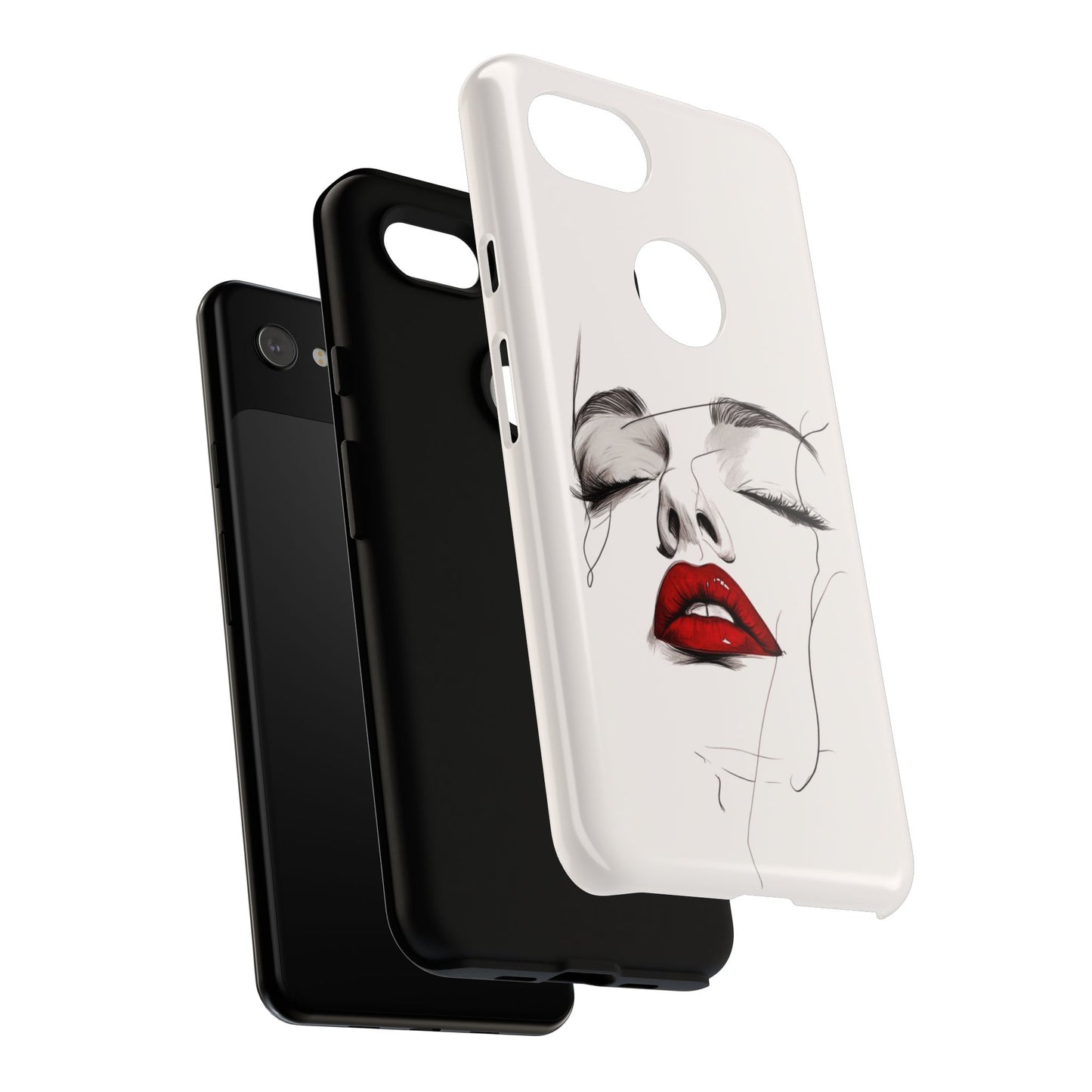 Stylish Phone Case with Artistic Lip Design, Femme Tech Accessory, Trendy Device Cover, Gift for Her, Unique Phone Accessories