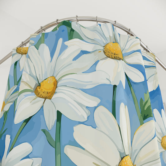 Daisy Floral Shower Curtain | Brighten Your Bathroom, Boho Home Decor, Gift for Her, Spring Design, Flower Power