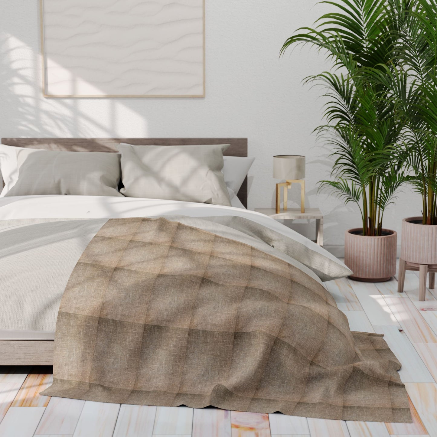 Cozy Minimalist Arctic Fleece Blanket | Soft Throw for Home, Gift for Winter, Sofa Cover, Bedspread, Travel Blanket