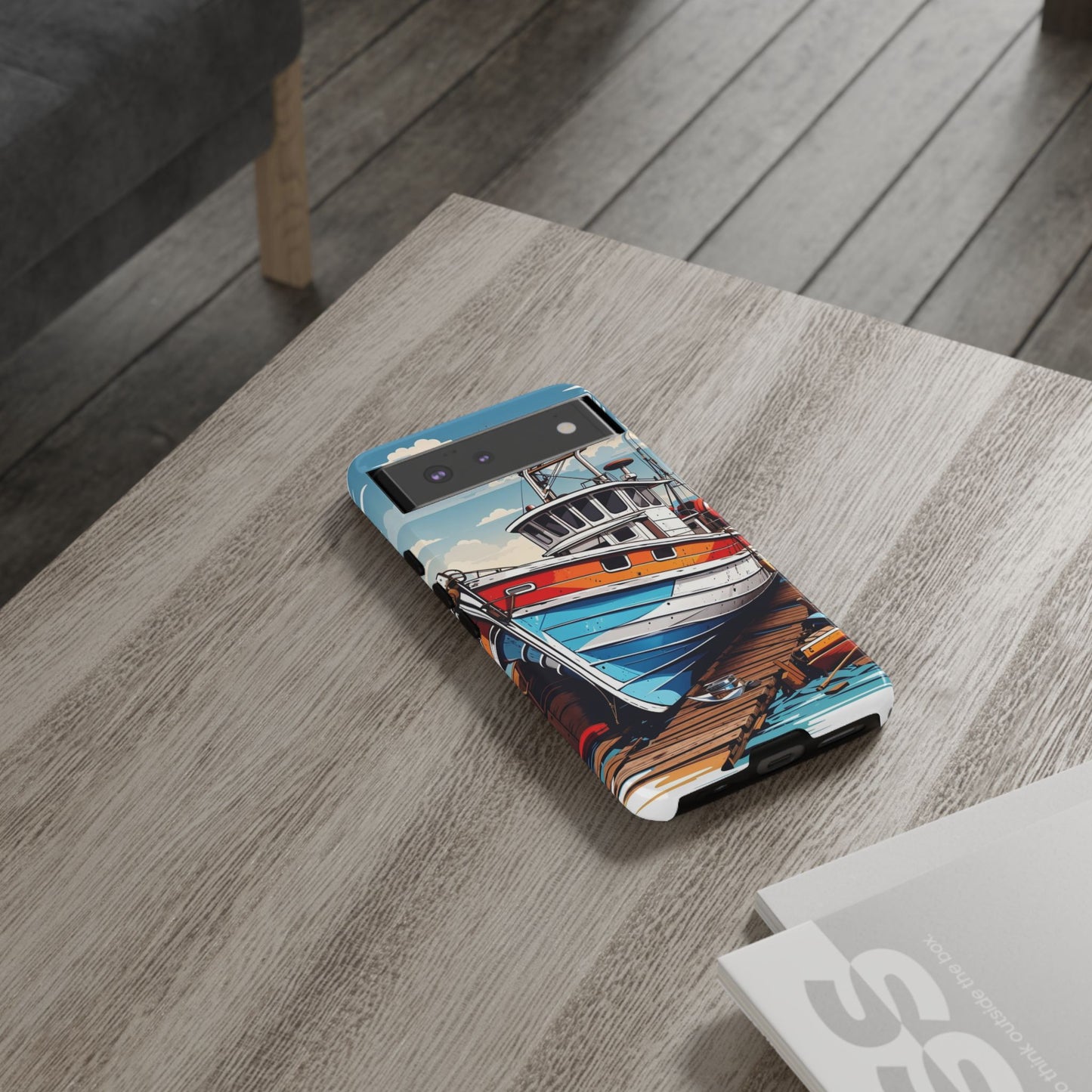 Colorful Fishing Boat Phone Case | Nautical Gift, Marine Design, Coastal Aesthetic, Summer Vibes, Sea Lover's Accessory