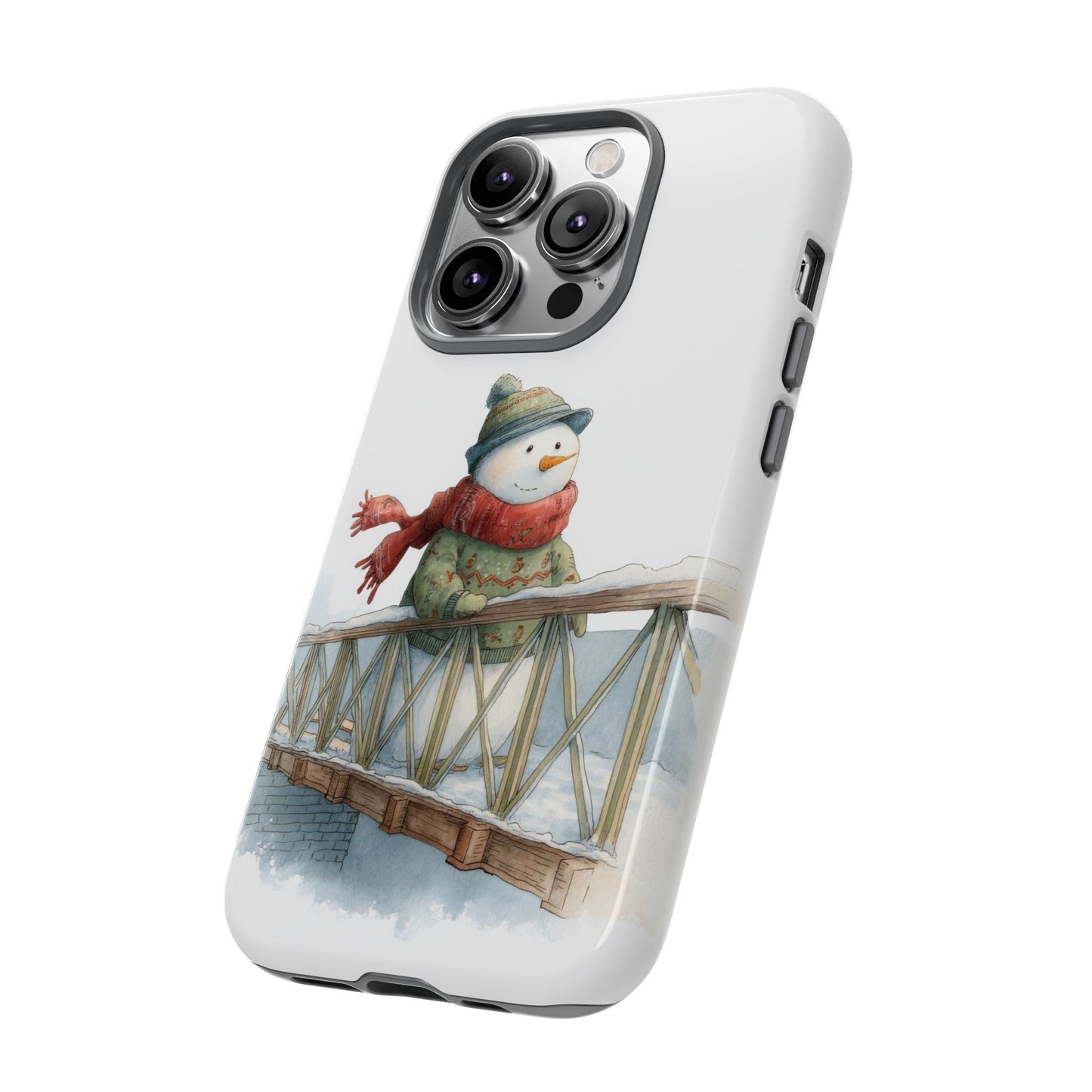 Snowman Phone Case – Winter Holiday Gift, Cute Snowman Design, Winter Accessories, Protective Phone Case, Unique Christmas Present