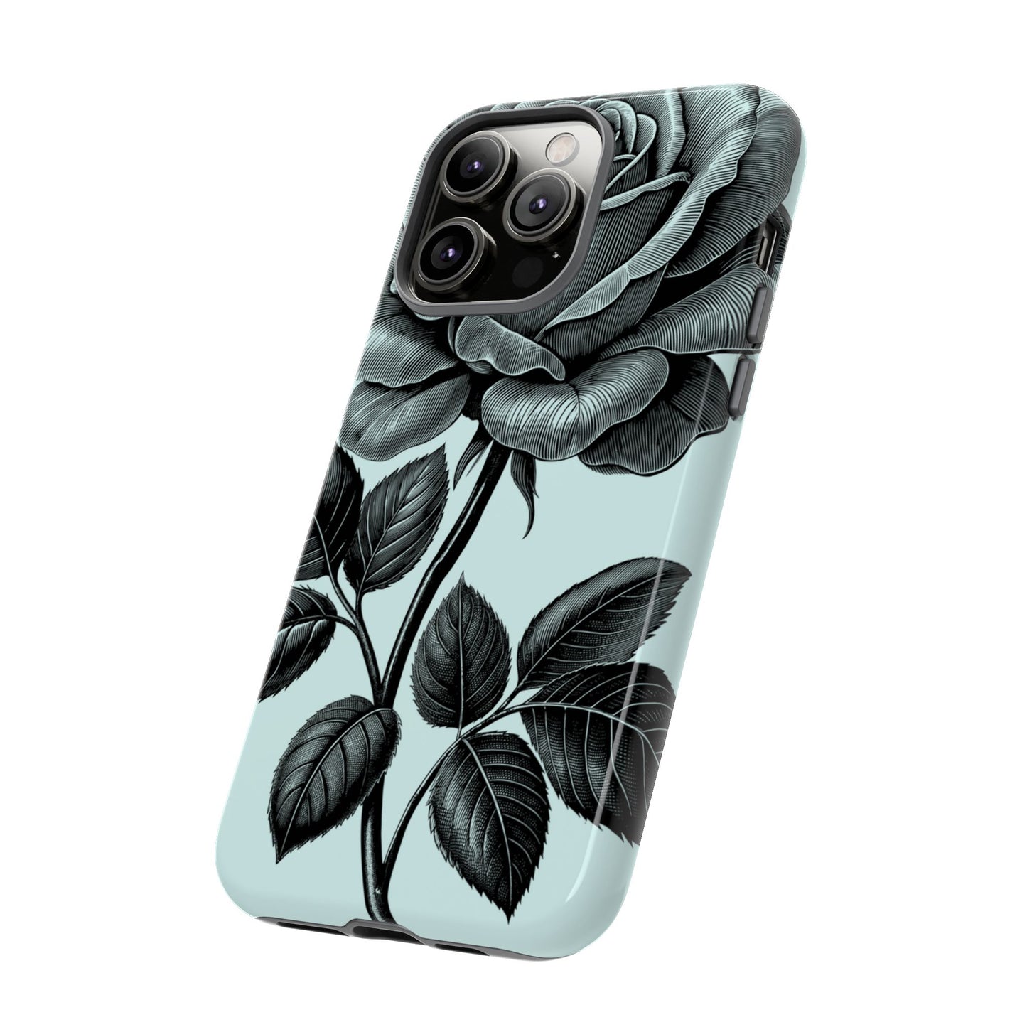 Elegant Floral Phone Case, Tough Cases for iPhones, Black Rose Design, Gift for Her, Stylish Phone Cover, Birthday Gifts