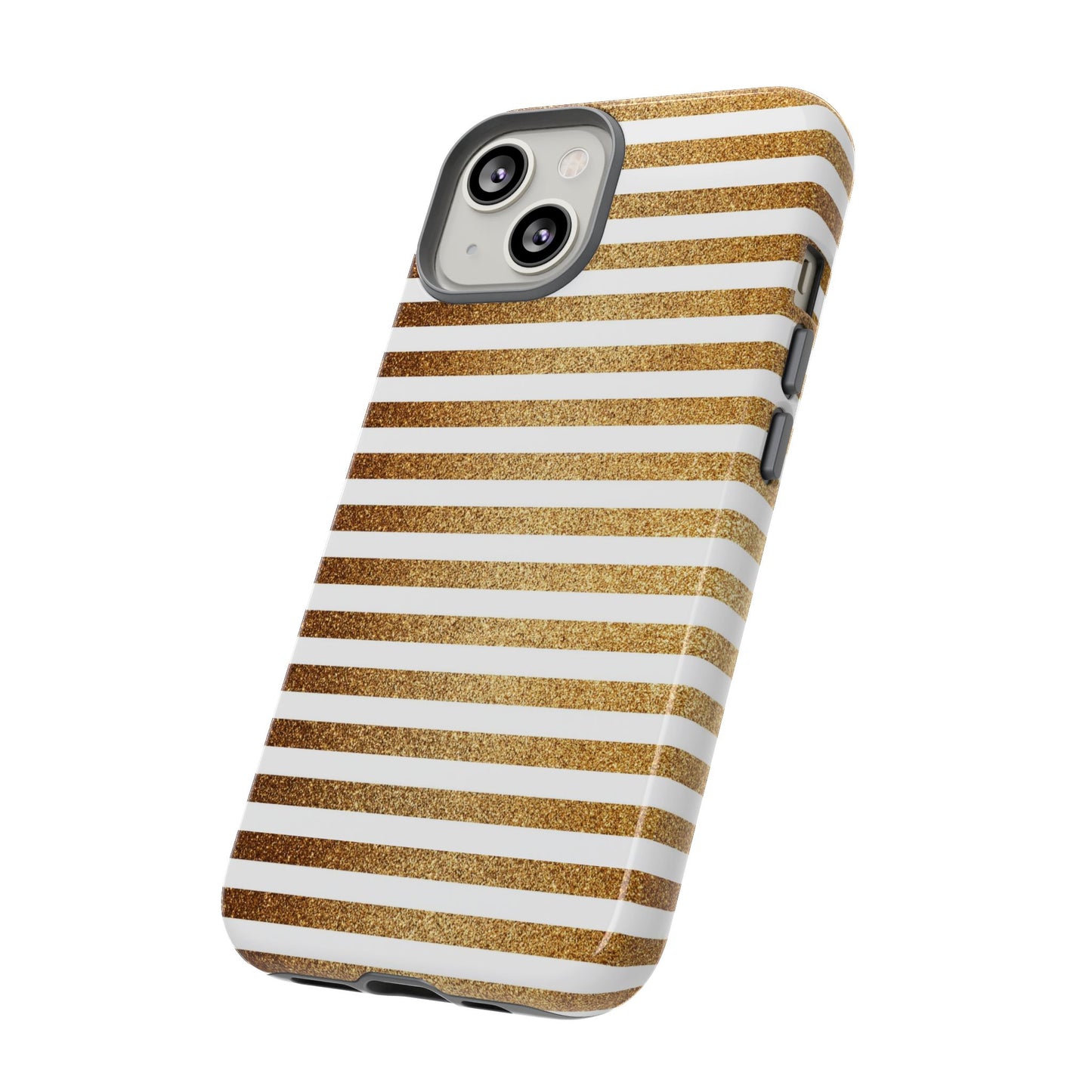 Glamorous Gold Striped Phone Case | Tough Cases, Stylish Phone Cover, Chic Accessories, Gift for Her, Fashionable Tech