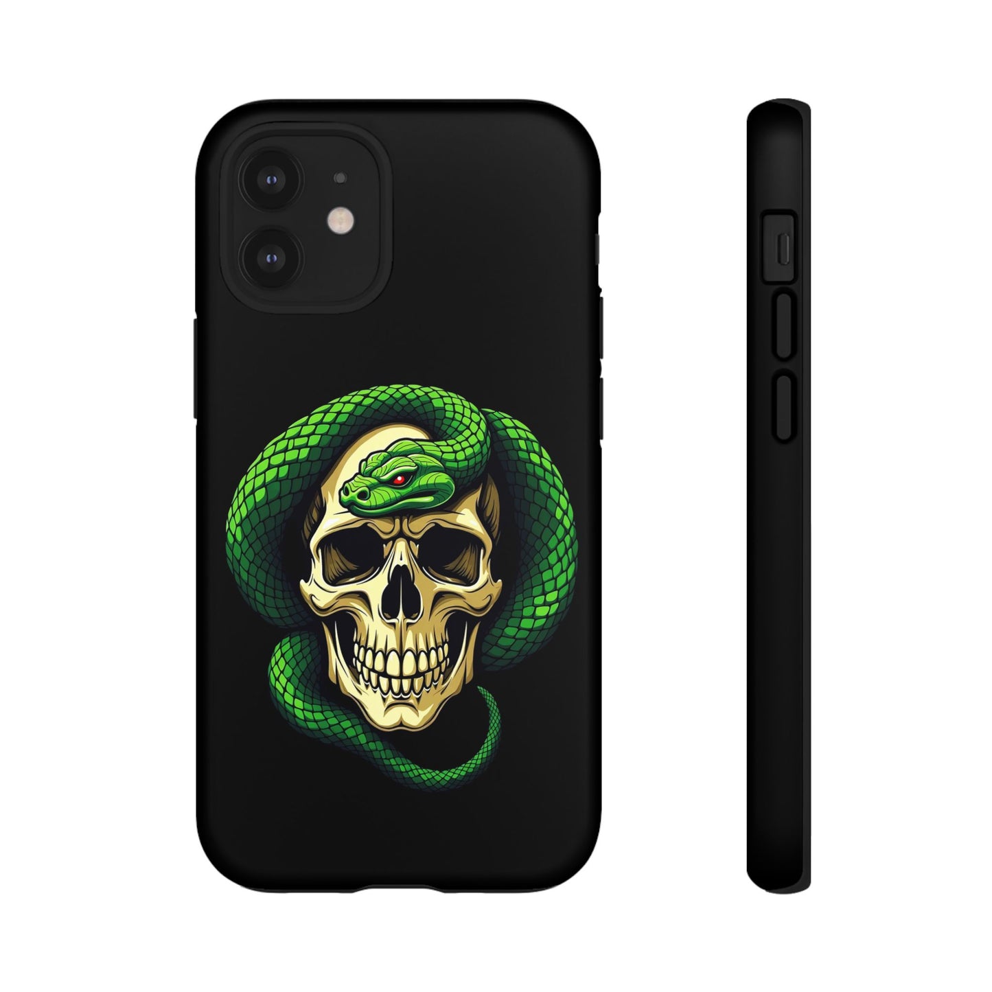 Skull & Snake Phone Case | Tough Cases, Protective Cover, Edgy Phone Accessories, Gothic Gift, Halloween Decor