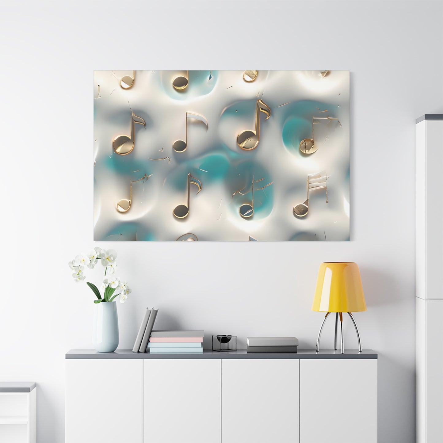 Musical Notes Wall Art Canvas, Elegant Home Decor, Perfect for Musicians, Music Lovers, Gifts for Music Teachers, Unique Art Piece