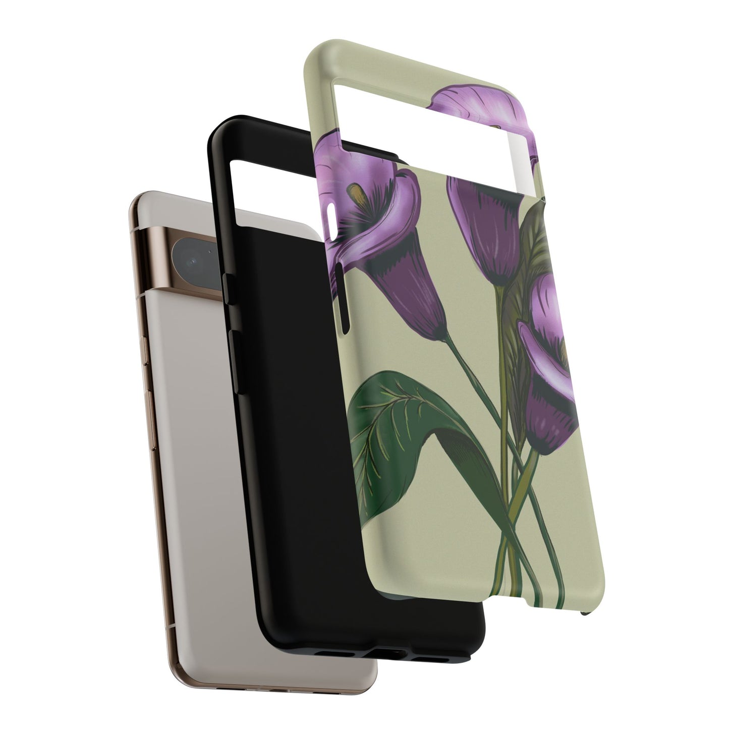 Floral Phone Case - Tough Cases, Purple Flower Design, Cell Phone Accessories, Gift for Her, Nature Lover Essentials