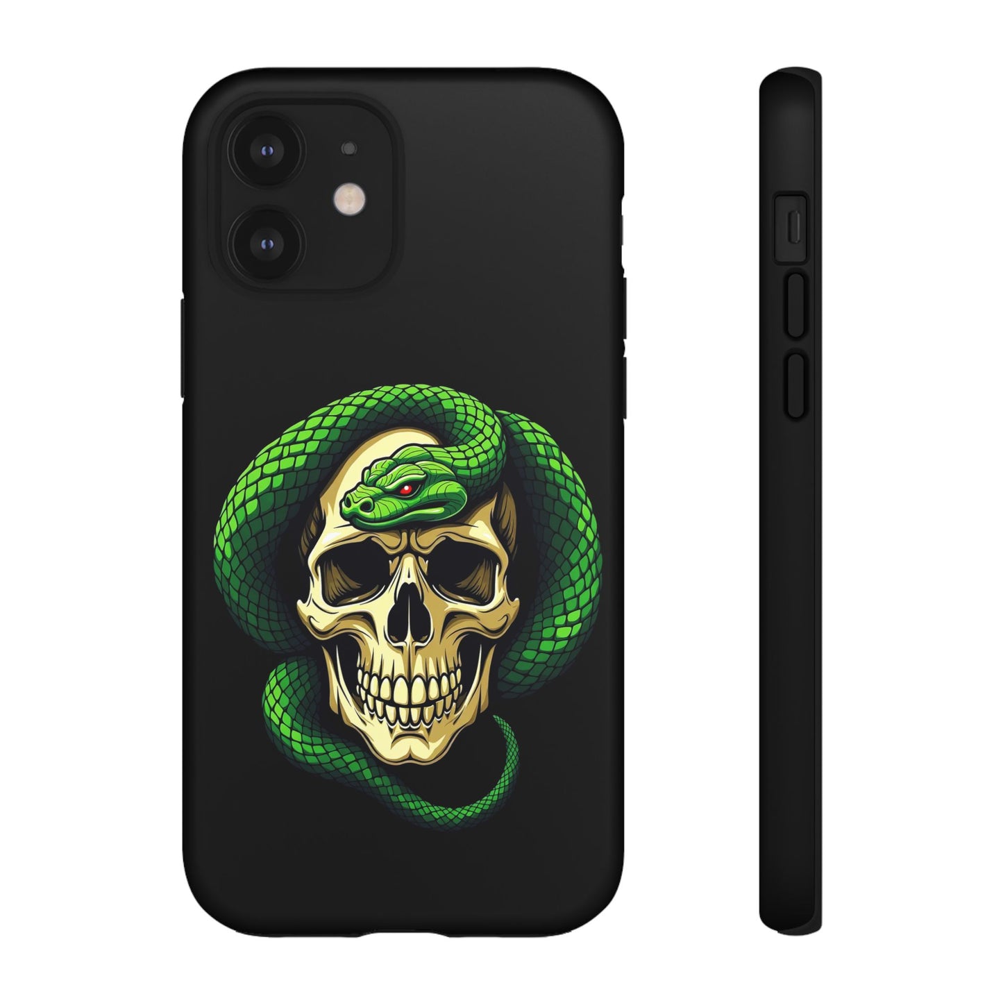 Skull & Snake Phone Case | Tough Cases, Protective Cover, Edgy Phone Accessories, Gothic Gift, Halloween Decor
