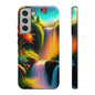 Phone Case - Vibrant Waterfall Landscape with Butterfly | Colorful Nature Protective Case