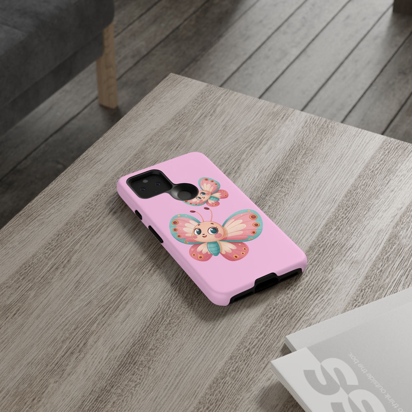 Cute Butterfly Phone Case, Tough Phone Cover, Girly Phone Accessory, Unique Gift for Her, Kids Phone Case, Floral Design Case