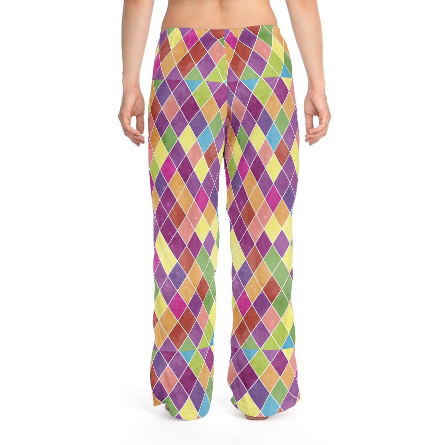 Colorful Checkered Women's Pajama Pants, Cozy Loungewear, Stylish Sleepwear