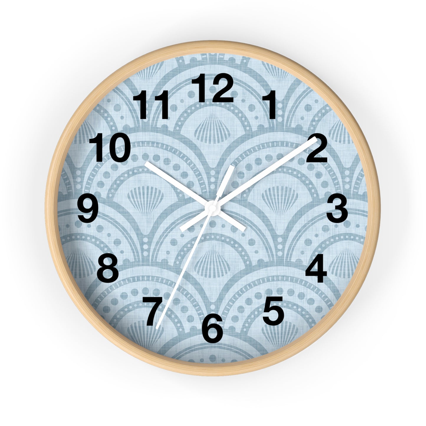 Coastal Blue Art Deco Wall Clock