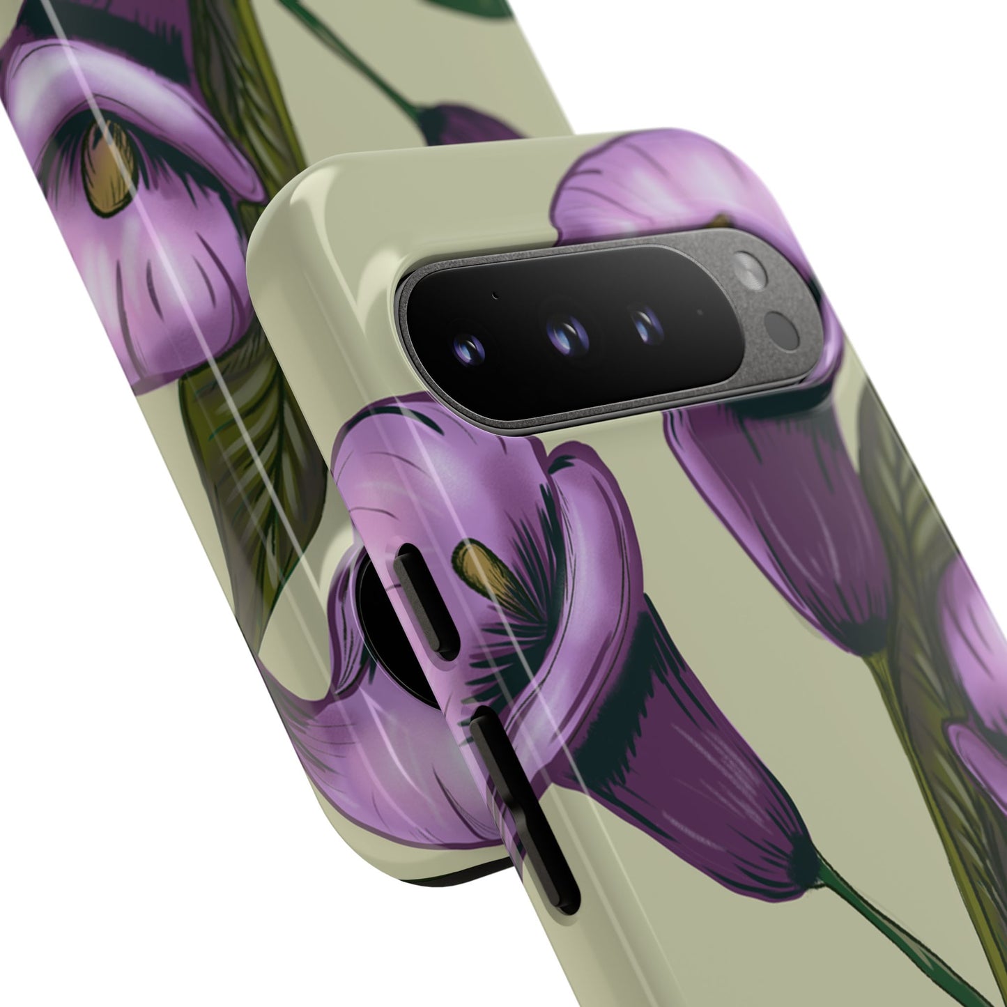 Floral Phone Case - Tough Cases, Purple Flower Design, Cell Phone Accessories, Gift for Her, Nature Lover Essentials