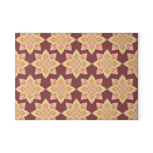 Elegant Floral Glass Cutting Board - Kitchen Decor, Gift for Her, Housewarming, Wedding Registry, Cooking Essential