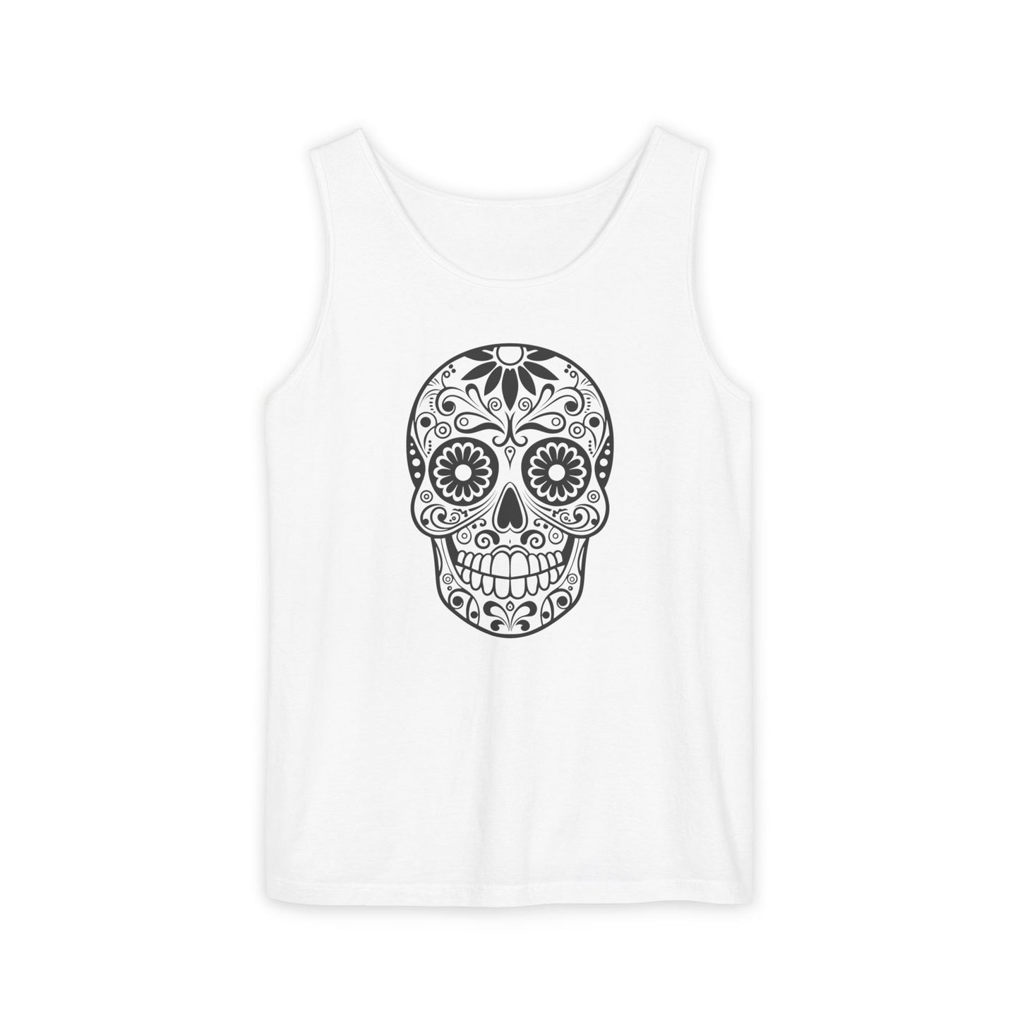 Skull Design Tank Top - Unisex, Cotton Muscle Tee for Festivals