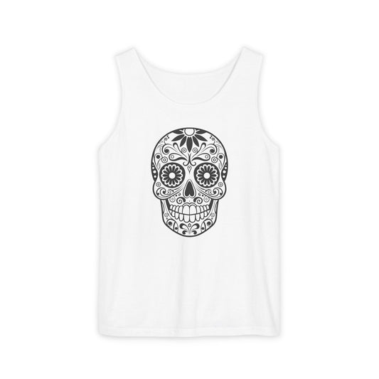 Skull Design Tank Top - Unisex, Cotton Muscle Tee for Festivals