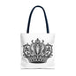 Crown Design Tote Bag, Royal Style Shopping Tote, Chic Grocery Bag, Gift for Her, Fashionable Accessories