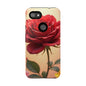 Floral Phone Case with Red Rose Design, Tough Phone Cover, Flower Print, Gift for Her, Stylish Accessory, Floral Aesthetic